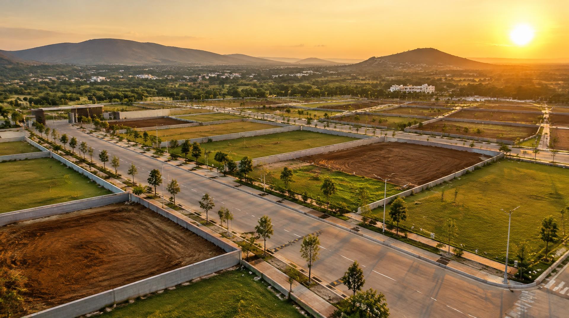 Developed plots by ADP Properties at golden hour